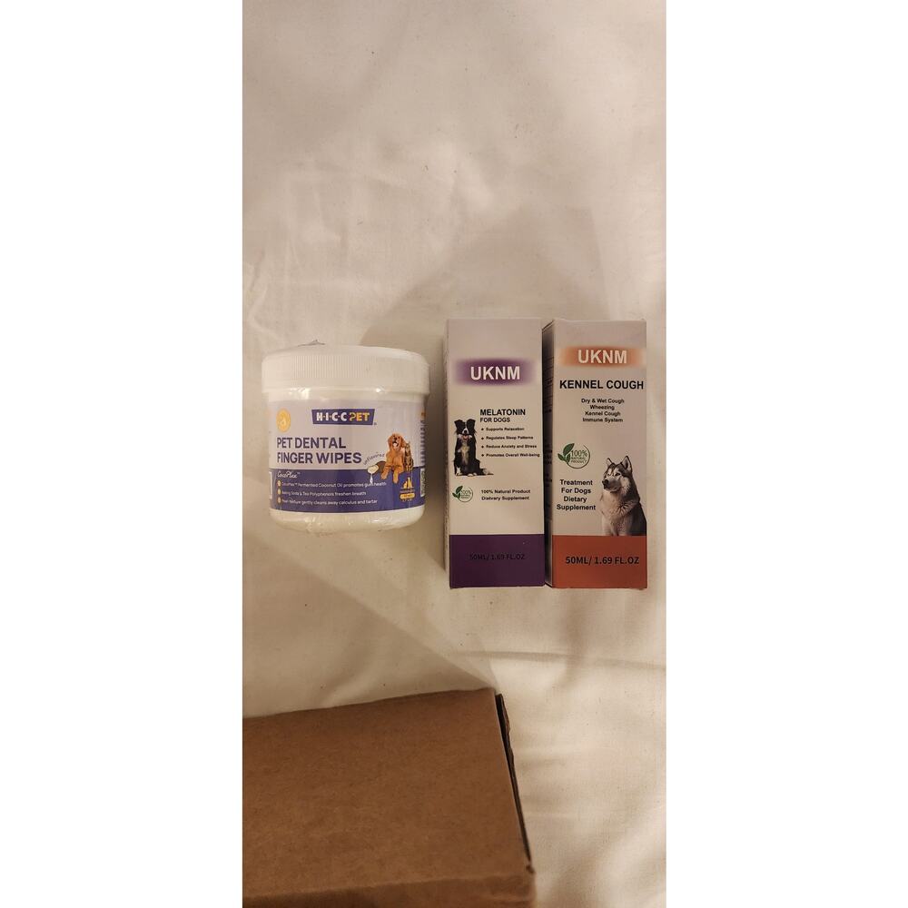 Dog Wellness Bundle – Dental Wipes, Melatonin Drops, Kennel Cough Drops